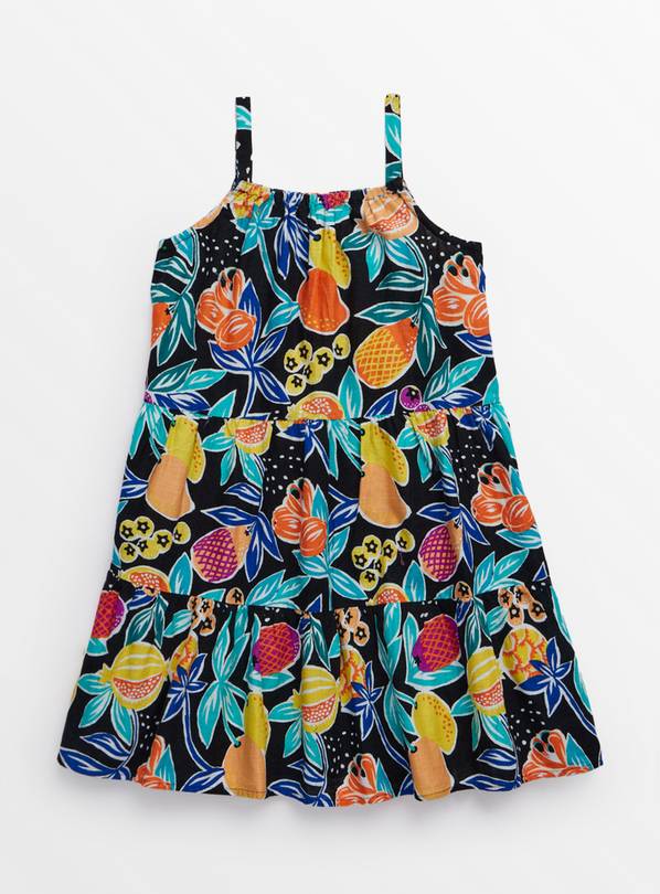 Tropical Fruit Print Strappy Dress 14 years